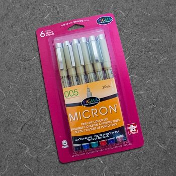 Micron pen set (6 pens)