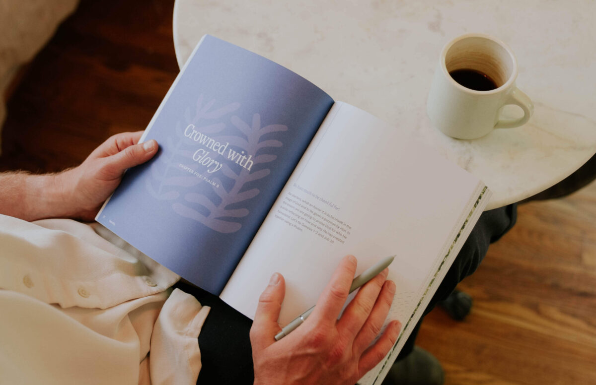 A person studying with a Yarrow Bible study